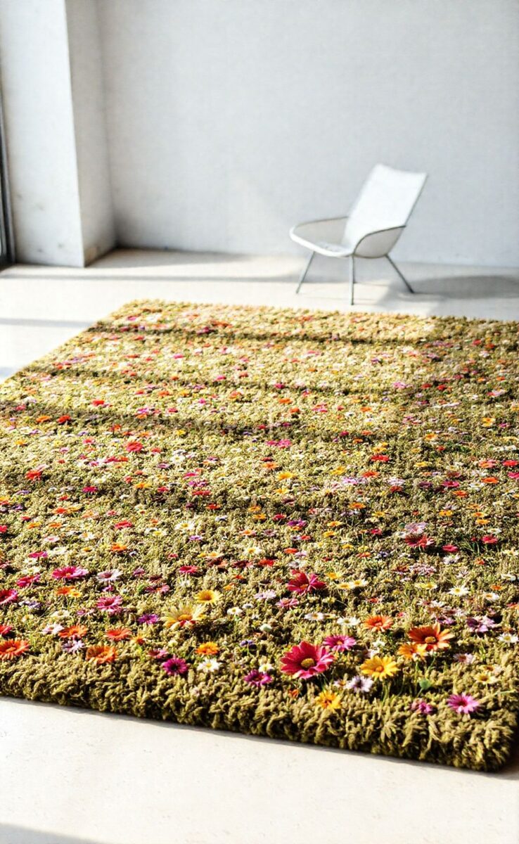 Tapis champ de fleurs : élégance florale pour votre intérieur 1 tapis champ de fleurs